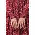 Summer full sleeves printed maxi dress- Maroon
